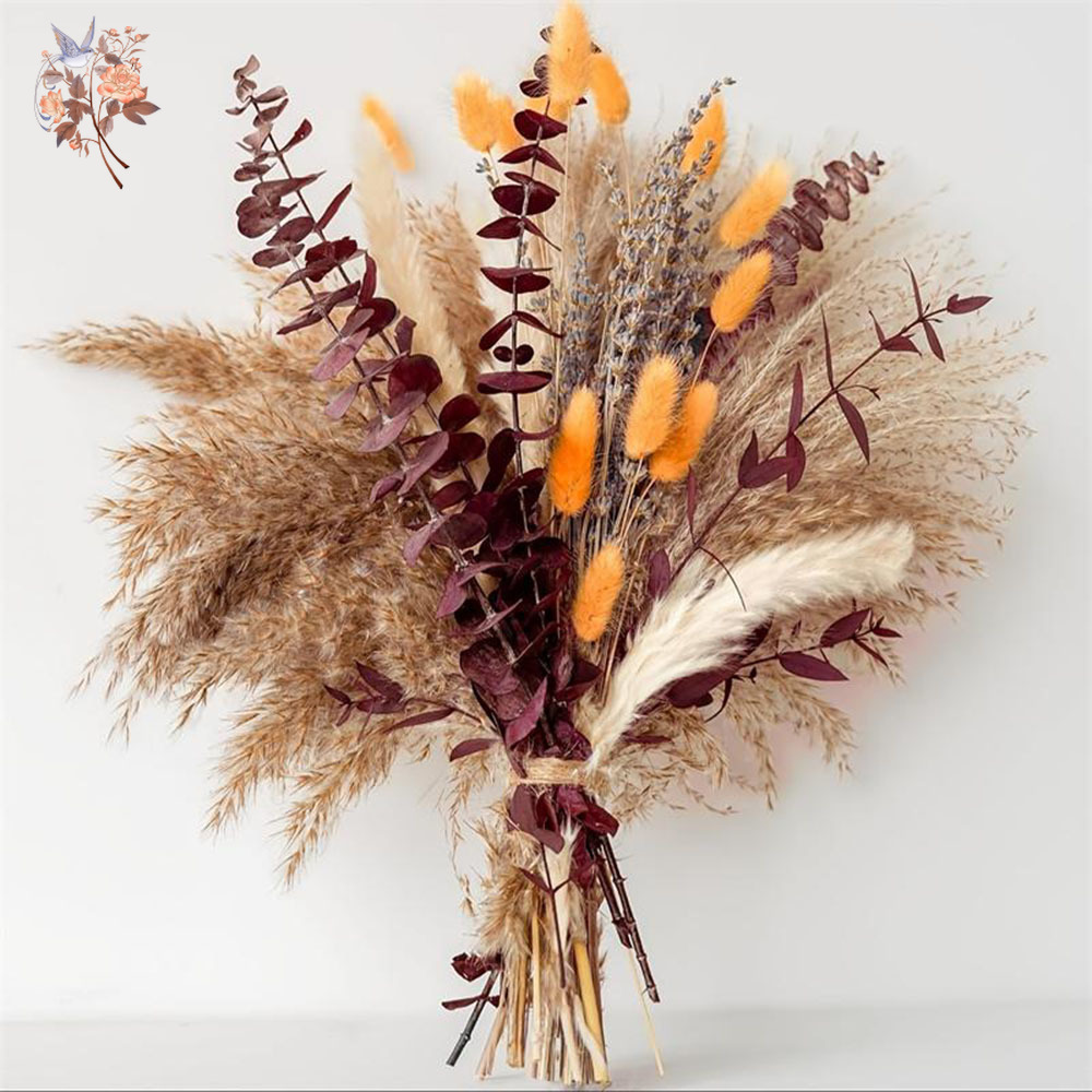Dried Flower Bunch - 75PCS Dried Pampas Eucalyptus Leaf Flower