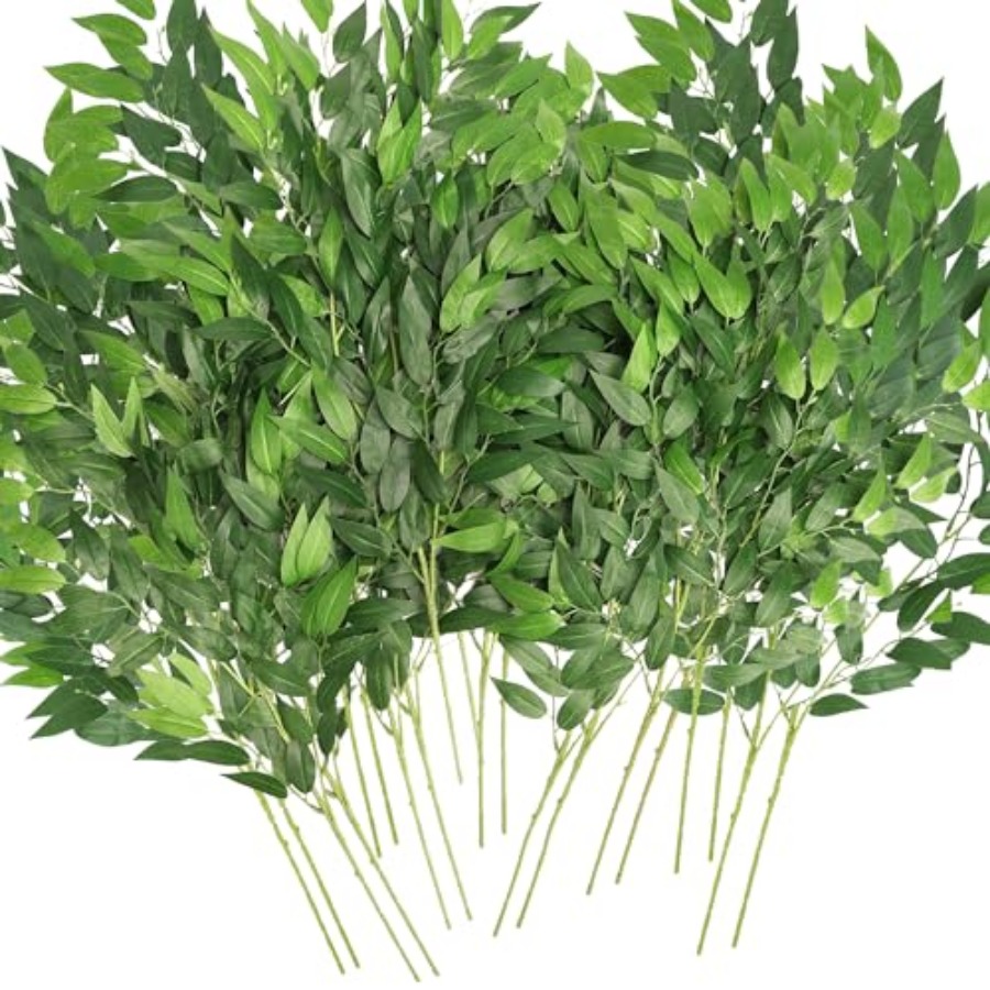 Ruscus Stem Faux - Artificial Italian Ruscus ery Stems, 20