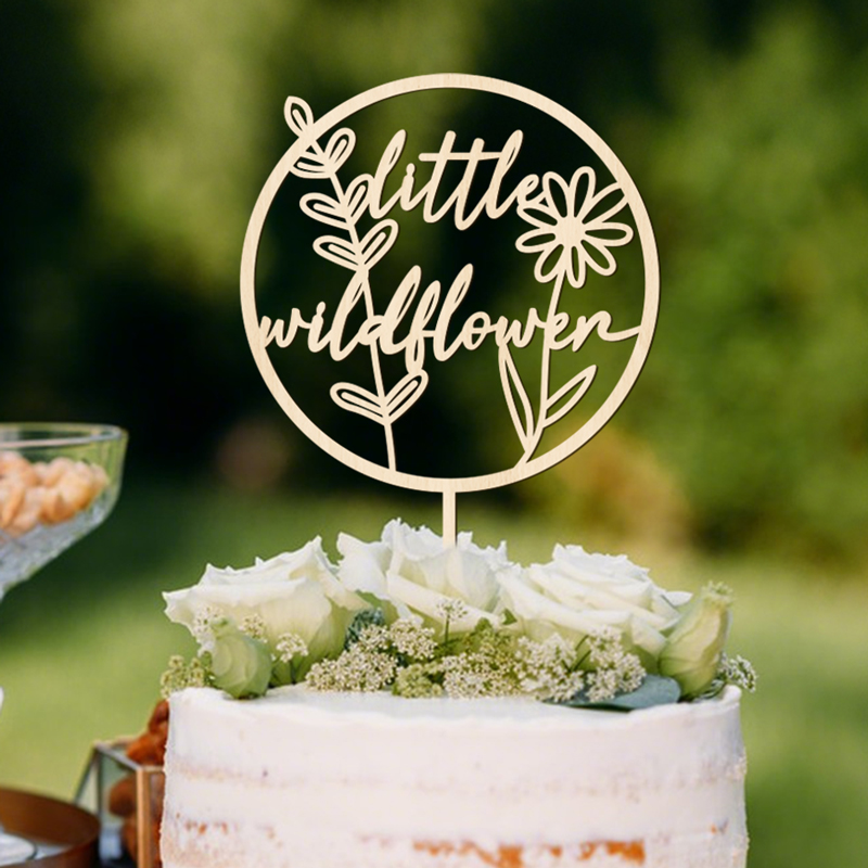 Floral Picks Wood - YOMDID Little Wildflower Wooden Cake Topper