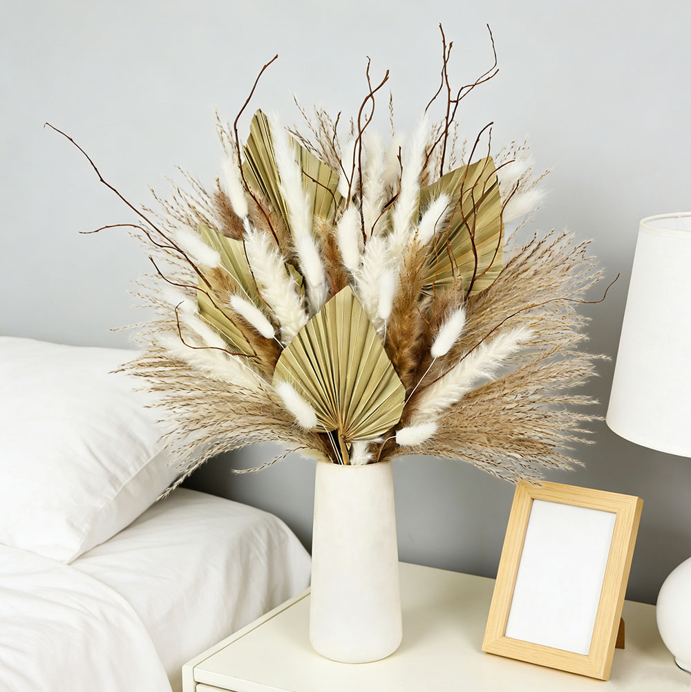 Dried Flower Bunch - Natural Dried Palm Leaves Bouquet Mix