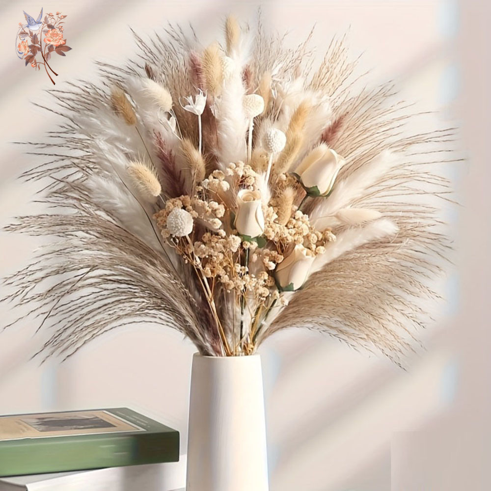 80Pcs Artificial Dried Flowers - Dried Flower Bunch 评论和价格