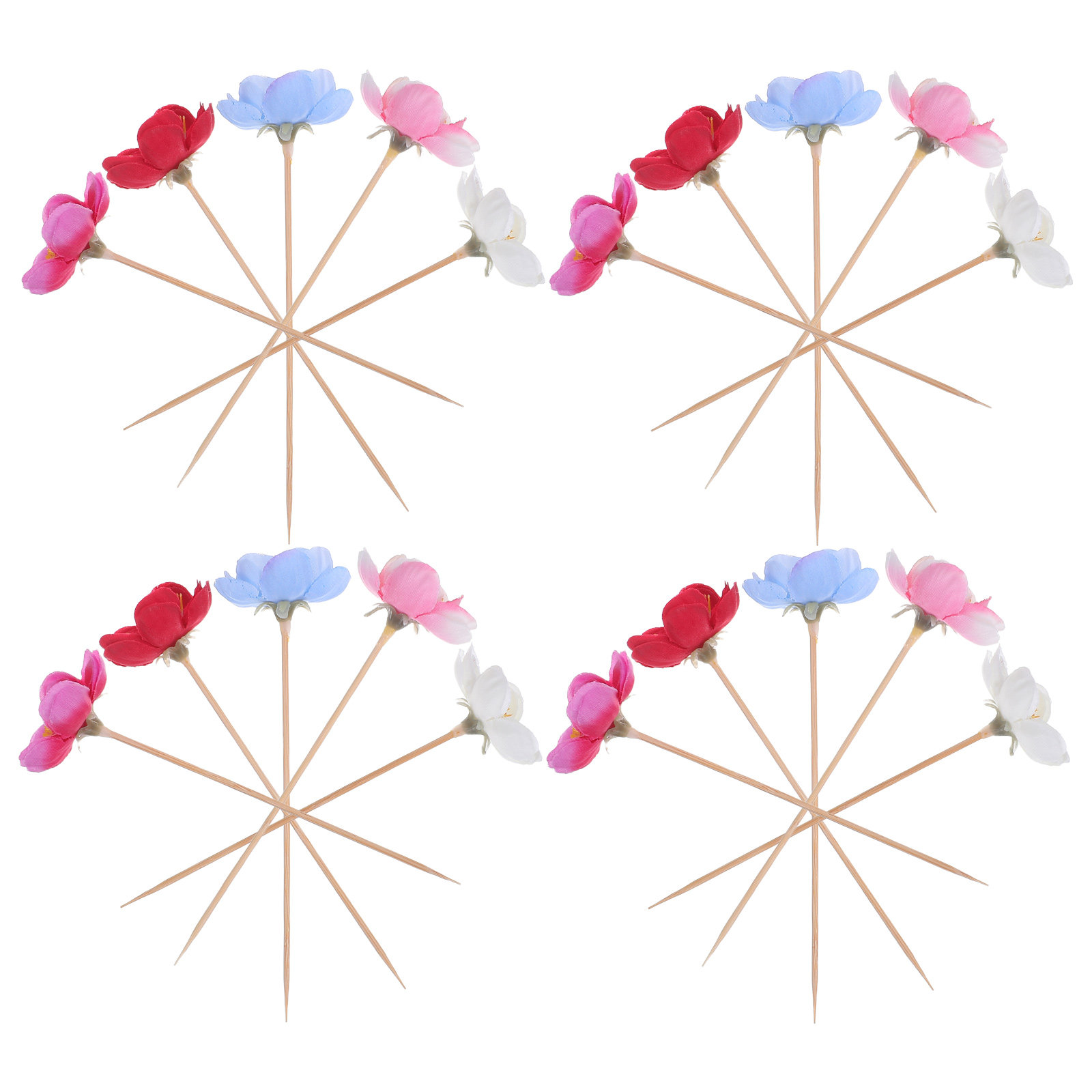 100Pcs Elegant Floral Fruit Pi - Floral Picks Wood 评论和价格