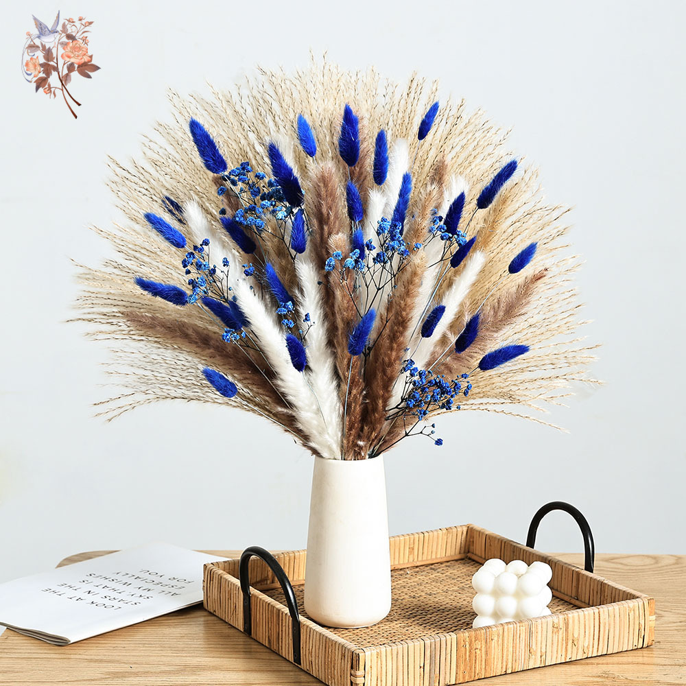 70 Stem Blue Fluffly Rabbit Ta - Dried Flower Bunch 评论和价格