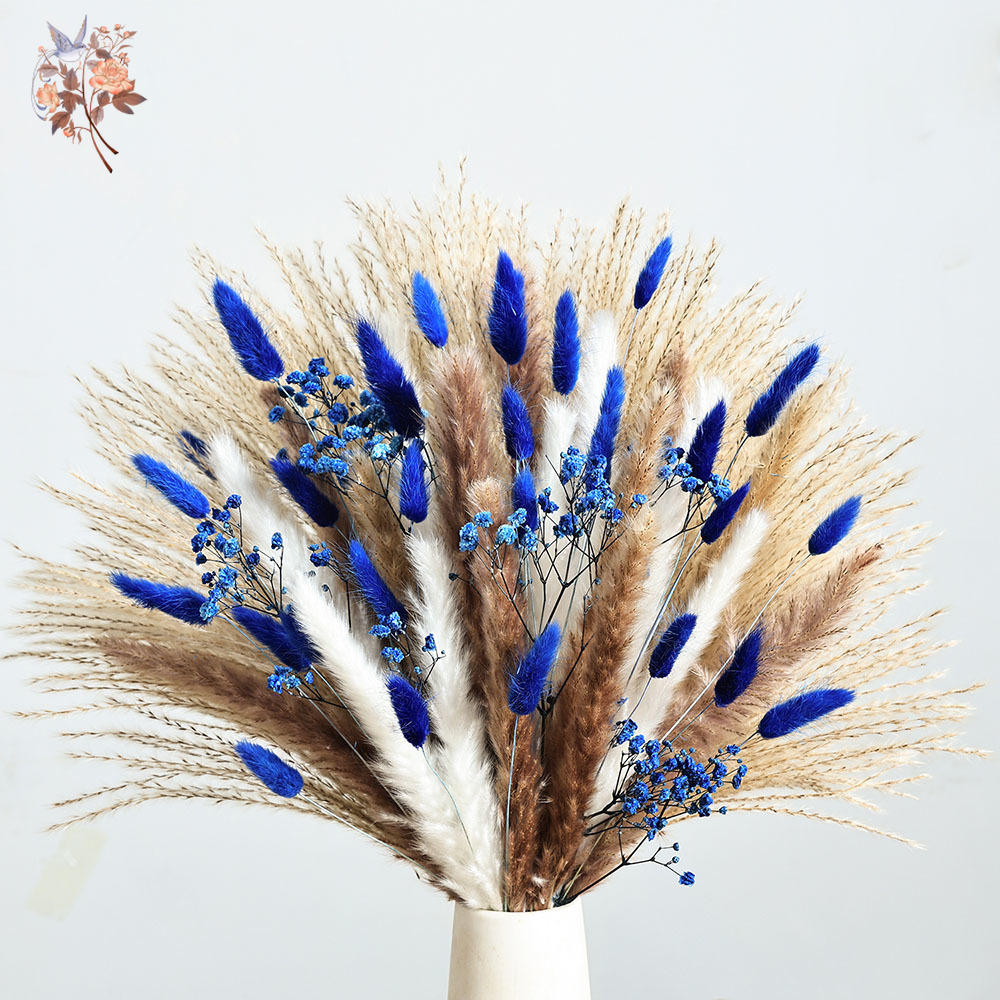 70 Stem Blue Fluffly Rabbit Ta - Dried Flower Bunch 评论和价格