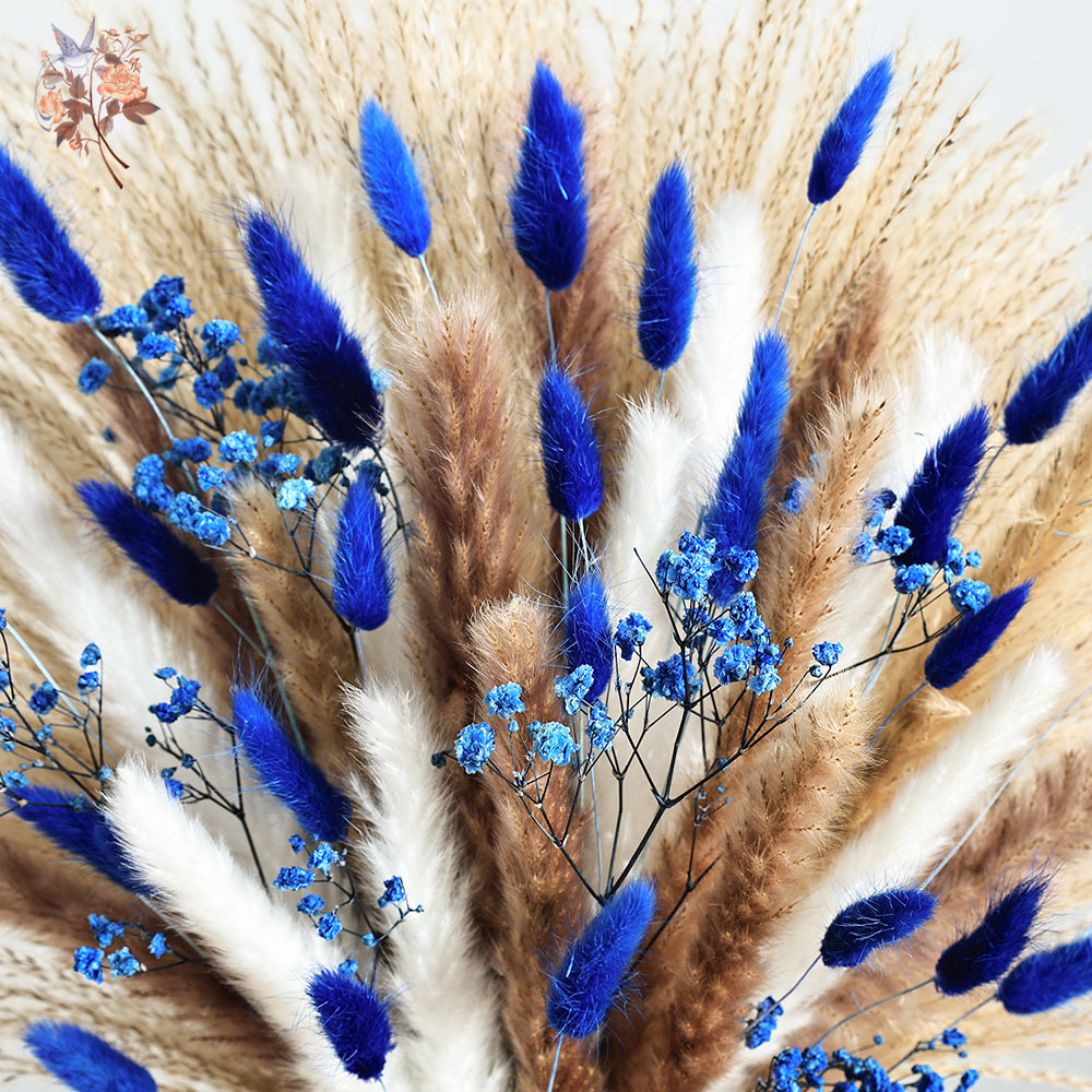 70 Stem Blue Fluffly Rabbit Ta - Dried Flower Bunch 评论和价格
