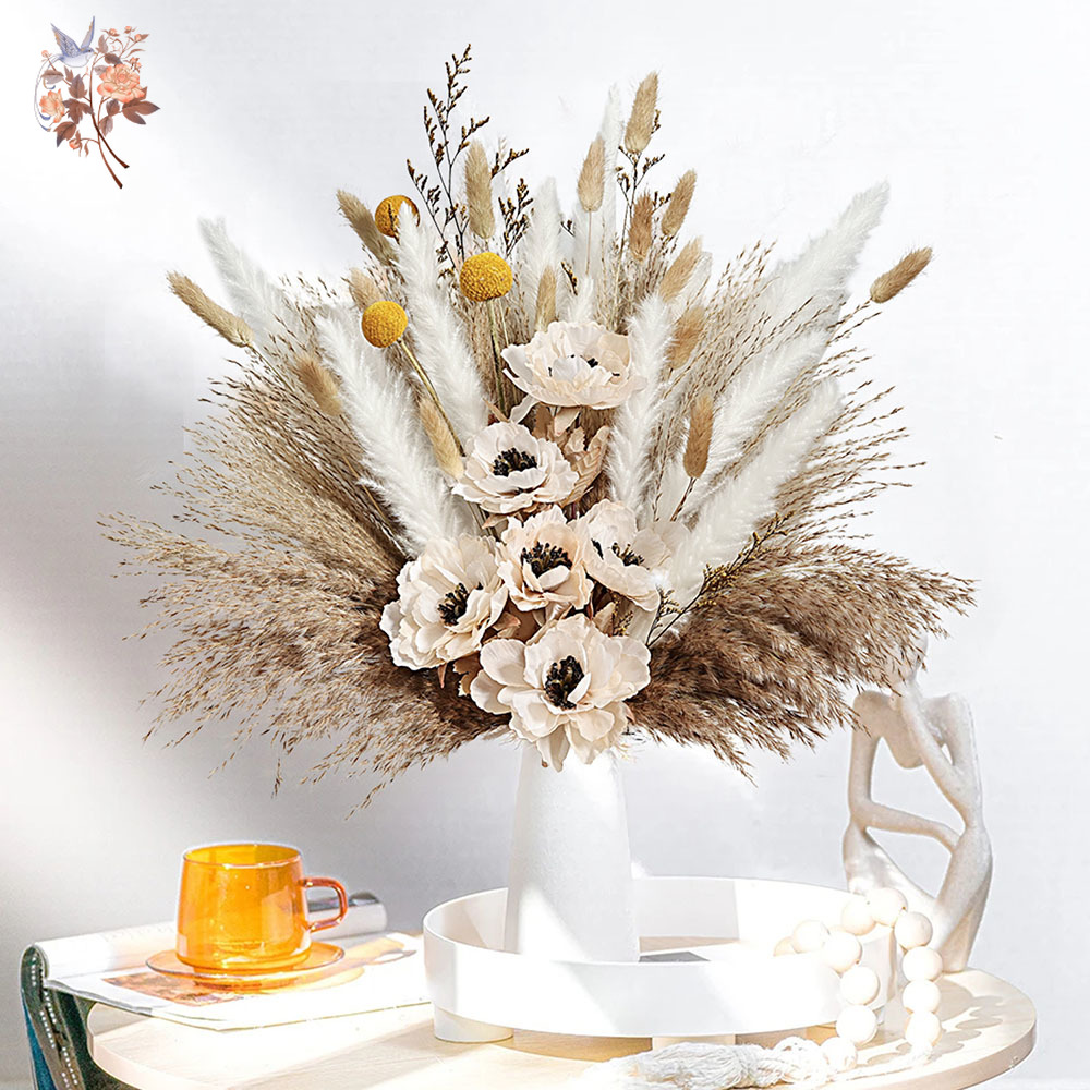 55Pcs Artificial Flower Bouque - Dried Flower Bunch 评论和价格