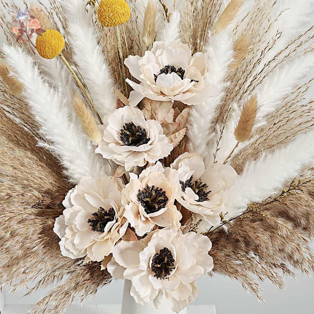 55Pcs Artificial Flower Bouque - Dried Flower Bunch 评论和价格