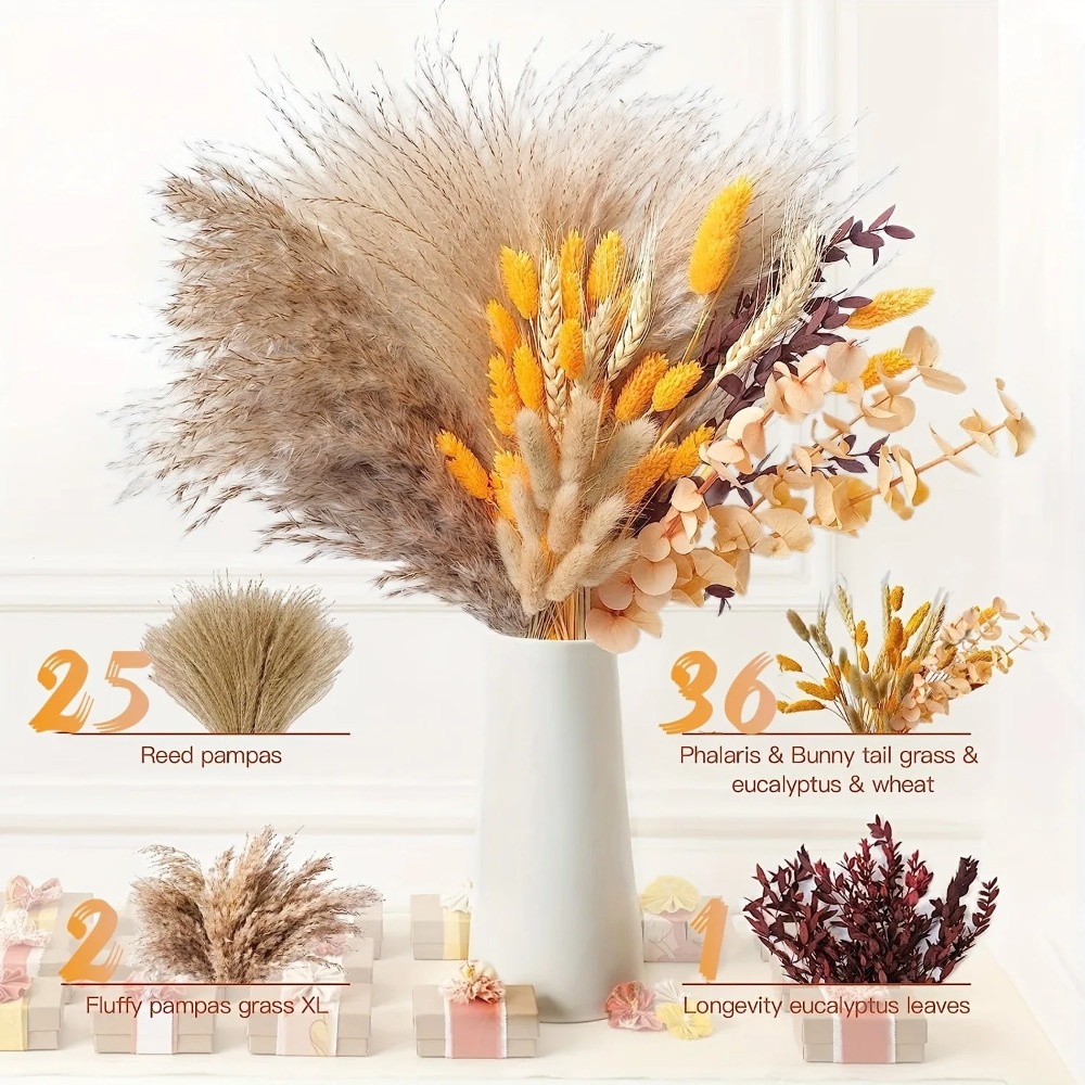 80Pieces Natural Dried Flowers - Dried Flower Bunch 评论和价格