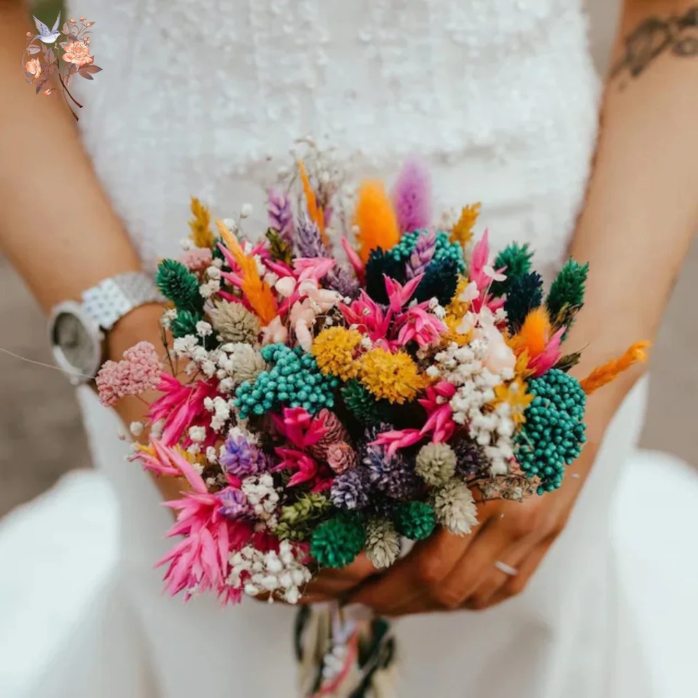 Colorful Dried Flowers Wedding - Dried Flower Bunch 评论和价格