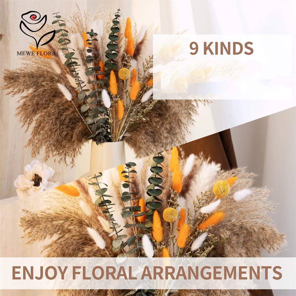 65Pcs Orange Pampas Grass Bouq - Dried Flower Bunch 评论和价格