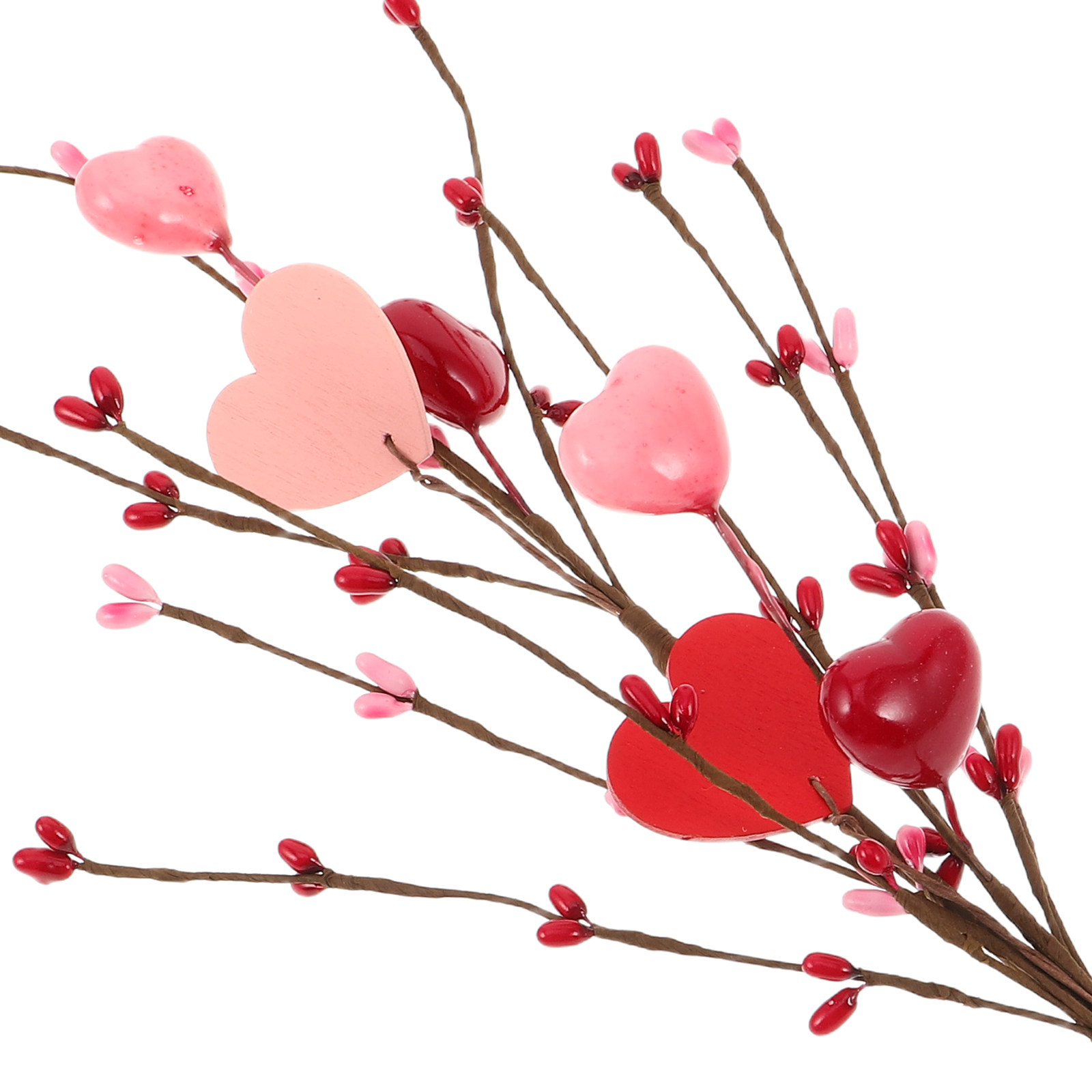 3Pcs Heart Picks Branches Arti - Floral Picks Wood 评论和价格