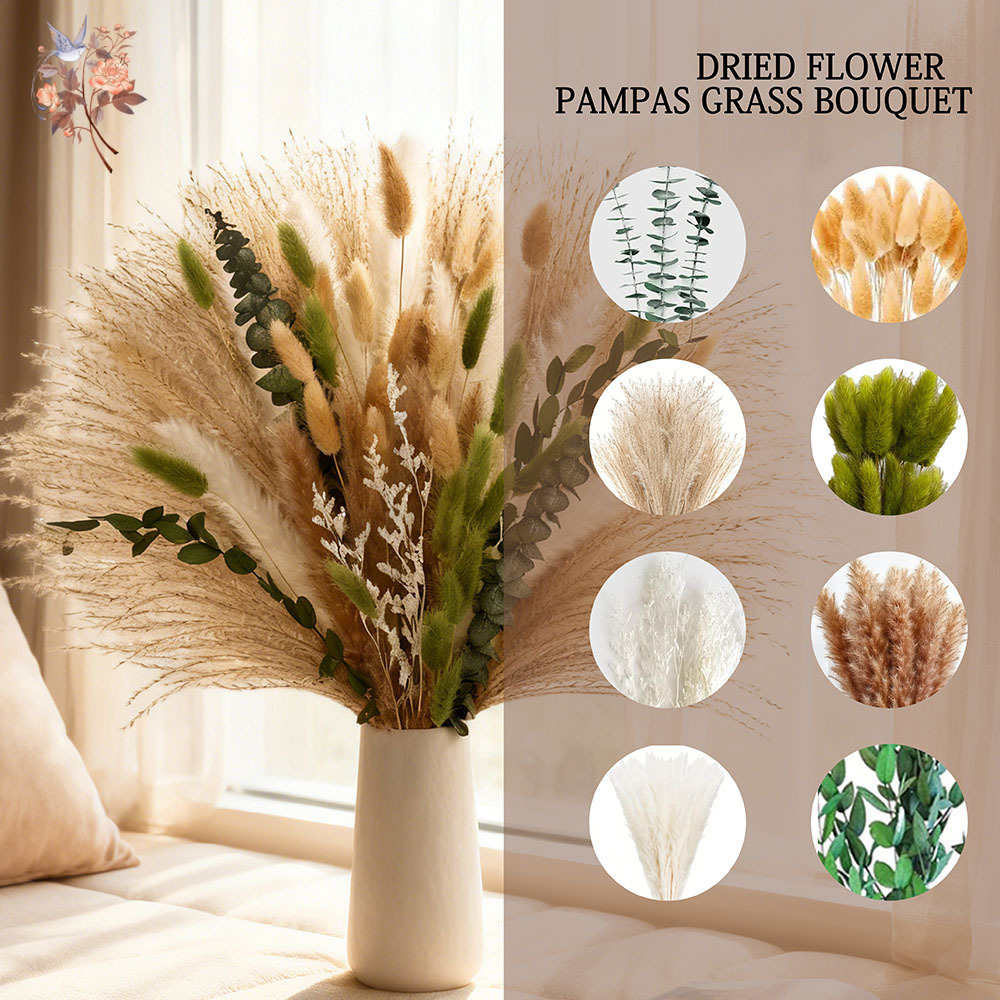85PCS Natural Dried Flowers Pa - Dried Flower Bunch 评论和价格