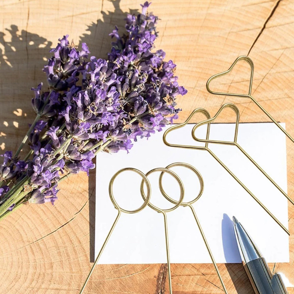Sturdy Gold Metal Floral Card  - Floral Picks Wood 评论和价格