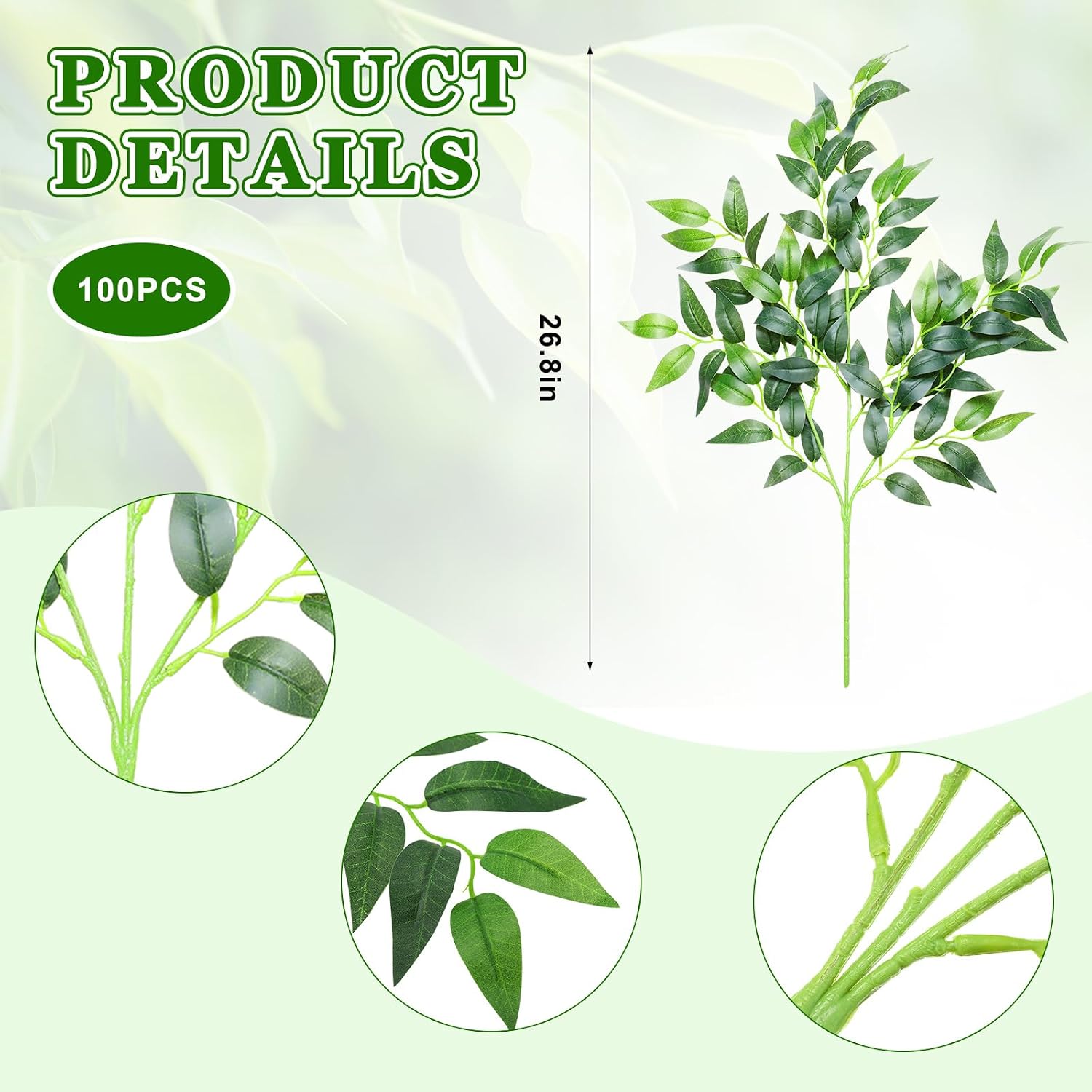 100 Pcs Artificial Italian Rus - Ruscus Stem Faux 评论和价格