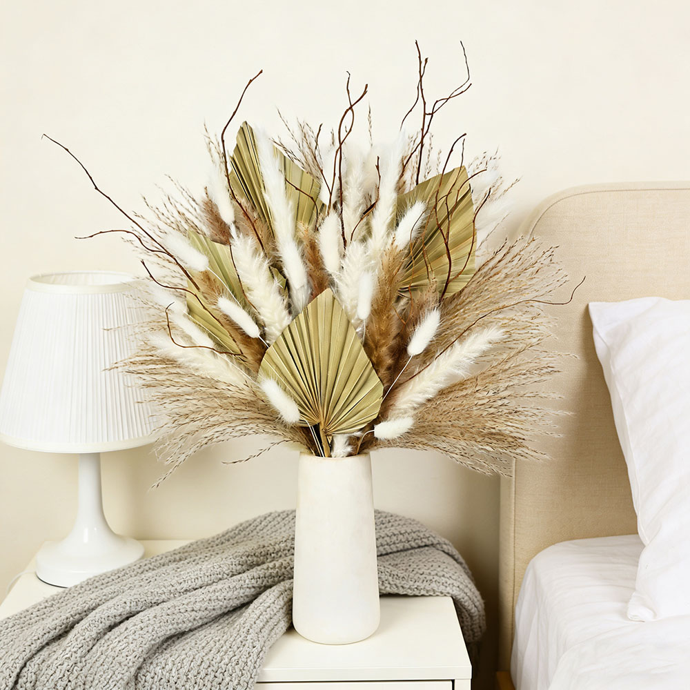 Natural Dried Palm Leaves Bouq - Dried Flower Bunch 评论和价格
